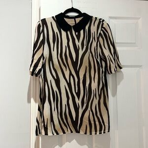St. John Zebra Print Silk Blouse
